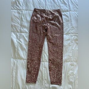 Sweaty Betty Sand Glitter Full Length Reflective Activewear Leggings Size Large